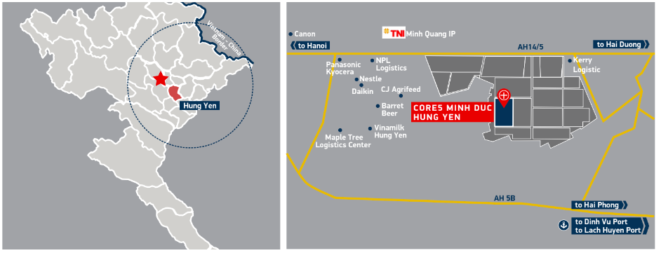 CORE5 Hung Yen's strategic location.