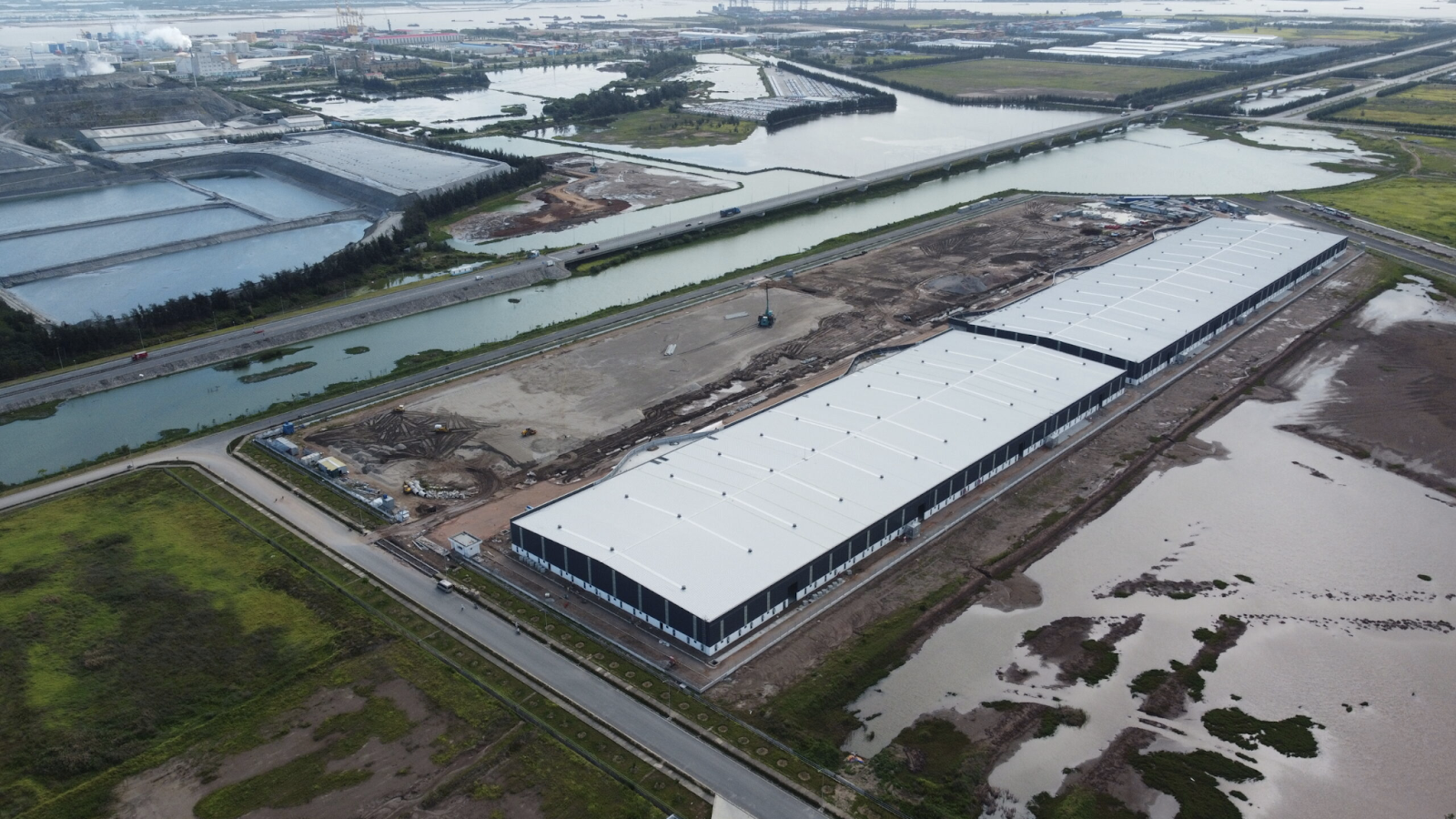 The LEED Certified factory for lease in Hai Phong, looking from above