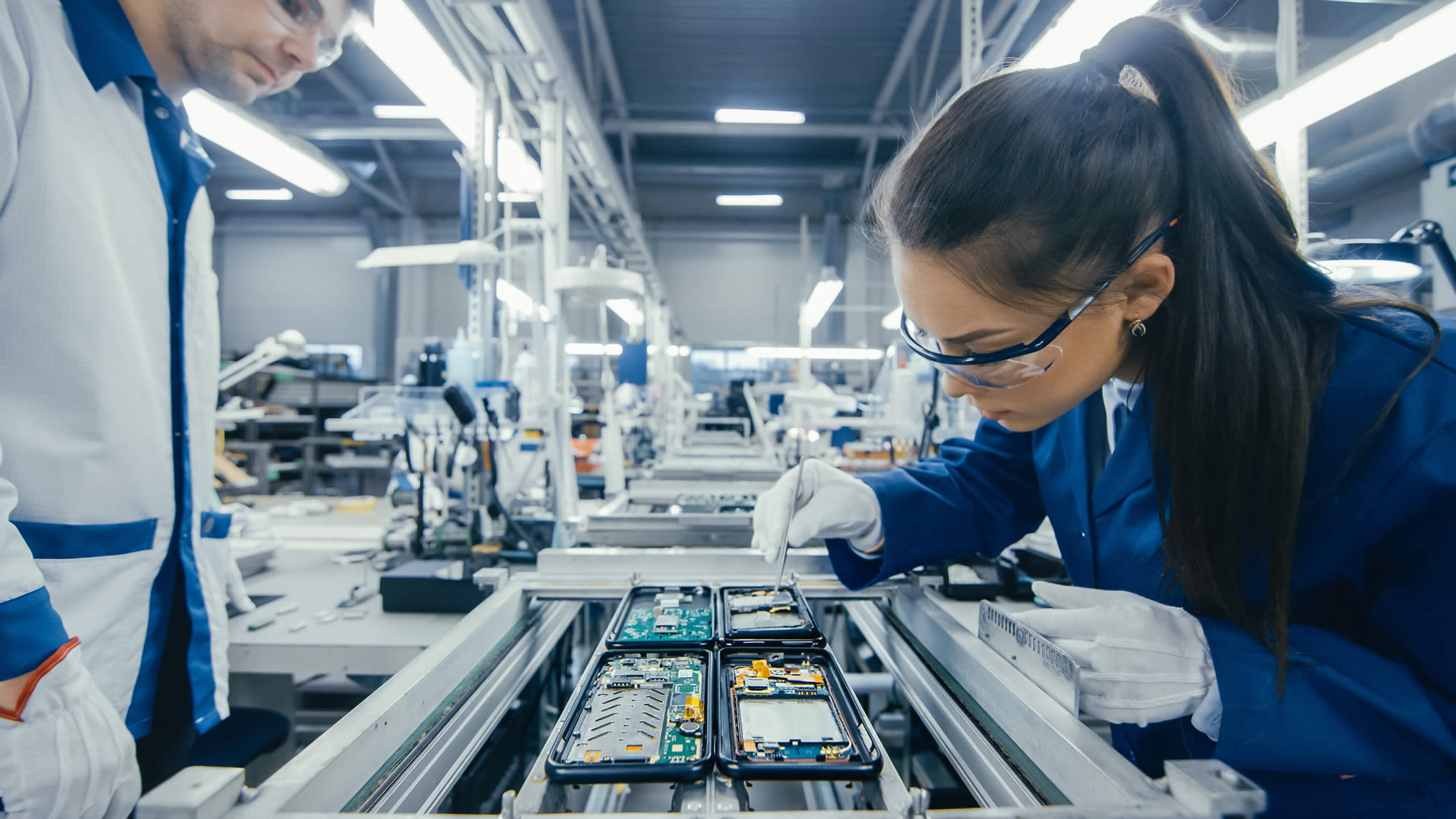 high-tech electronics factory